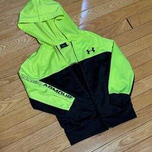 Under Armour Kids' Neon Yellow/Green and Black Zip up